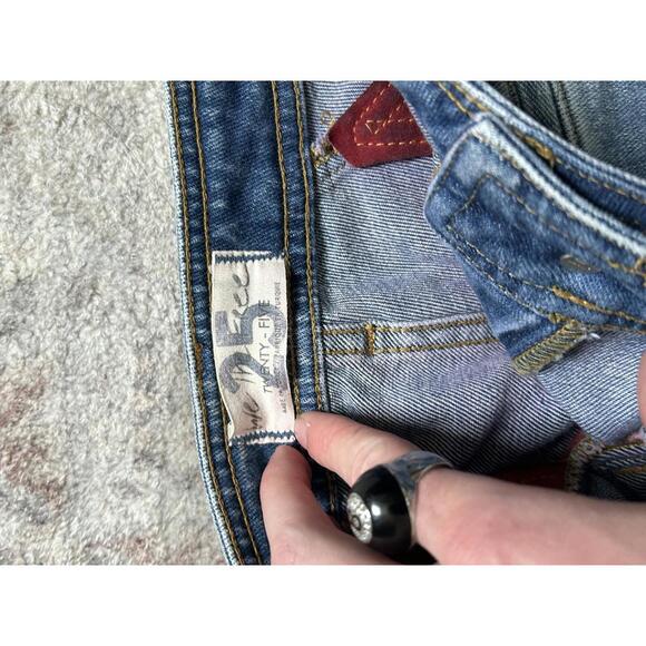 Y2K Red & Blue Firecracker Jeans – 24.5" Waist - Picture 2 of 4